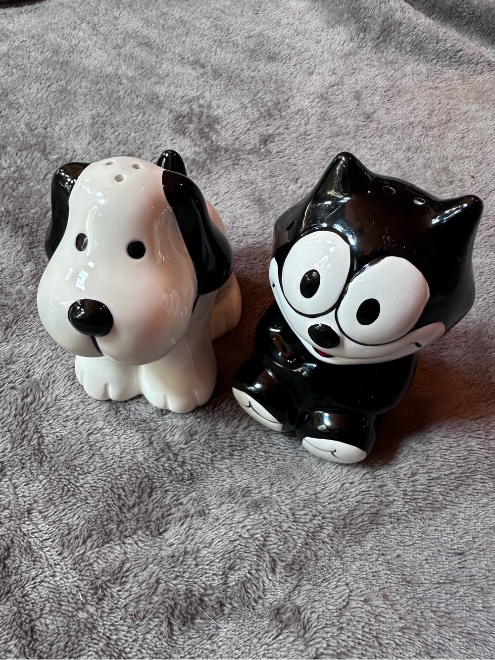 Vintage Felix the Cat Ceramic S&P Shaker & Department 56 Dog Shaker Lot 1991